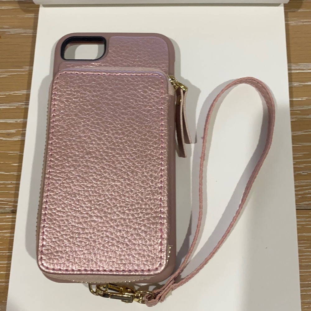 iPhone case wrist strap and zip cash/card holder